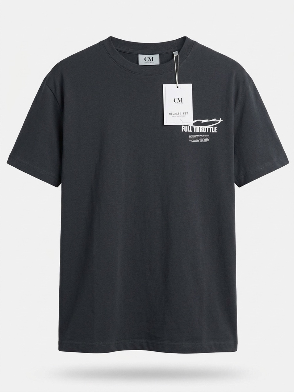Ricky Singh Relaxed Fit Men’s T-Shirt in Charcoal - Full Throttle Graphic Size M